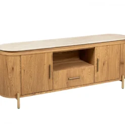 Stolik pod TV PAPATU 160 cm kolor dębu efekt marmuru