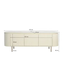 Stolik pod TV PATO 170 cm drewno mango biały