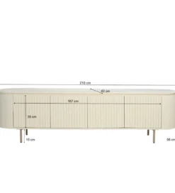 Stolik pod TV PATOU 210 cm jasnobeżowy drewno mango