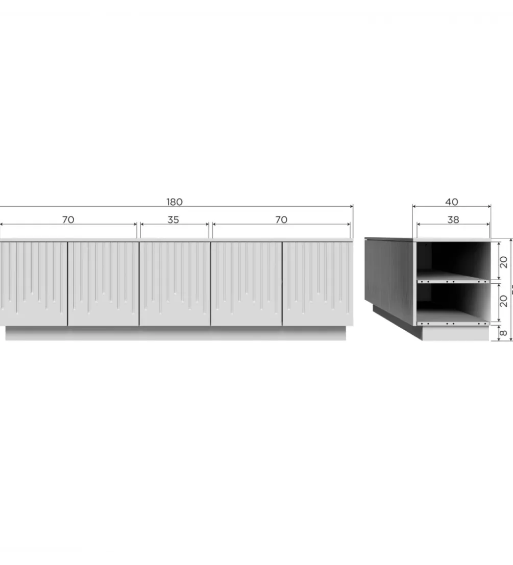 Stolik pod TV PENCIL drewno sosny mist