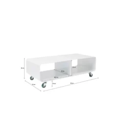 Stolik pod TV PORTABLE 90 cm biały
