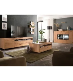 Stolik pod TV PORTLAND 224 cm dębowy