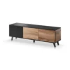 Stolik pod TV RANDOM 180 cm w kolorze dąb wotan z kolorem czarnym