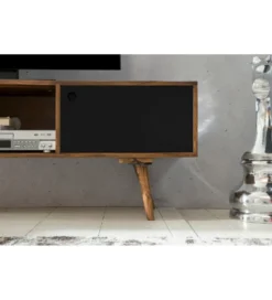 Stolik pod TV REPA 140 cm drewno sheesham czarny