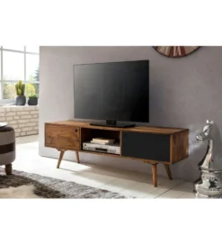 Stolik pod TV REPA 140 cm drewno sheesham czarny