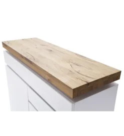 Stolik Pod TV ROMINA 175 Cm Biały Z Dębowym Blatem