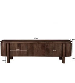 Stolik pod TV SALANO 170 cm drewno mango brązowa