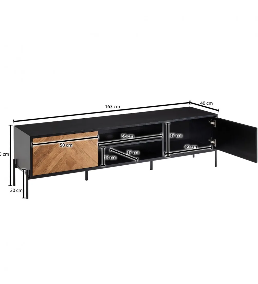 Stolik pod TV SALUZZO 163 cm w optyce dąb