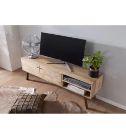 Stolik pod TV SIKAR 145 cm drewno mango