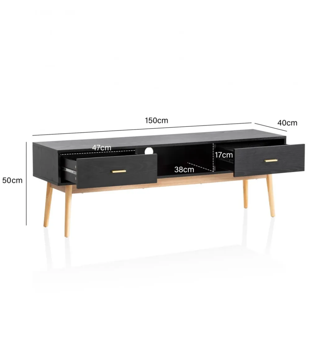 Stolik pod TV STILER 150 cm czarny