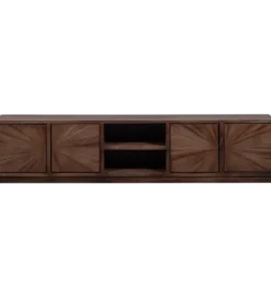Stolik pod TV SUN 200 cm drewno teak brązowy