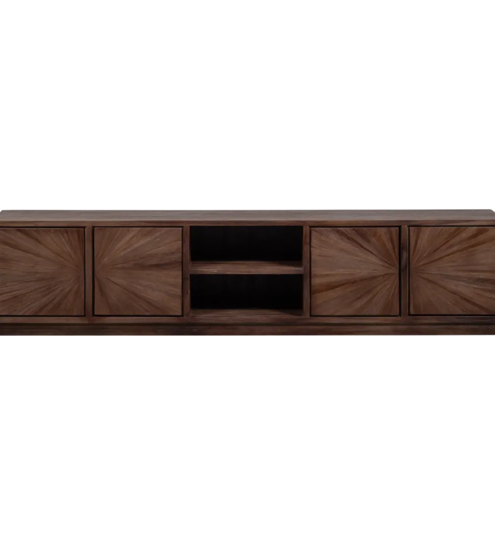 Stolik pod TV SUN 200 cm drewno teak brązowy