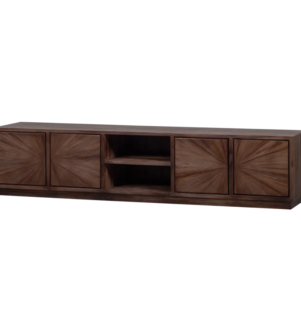 Stolik pod TV SUN 200 cm drewno teak brązowy