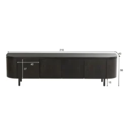 Stolik pod TV Tobago 210 cm czarny