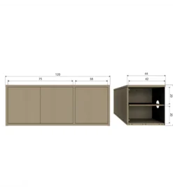 Stolik pod TV TURNER 120 cm drewno sosny mud