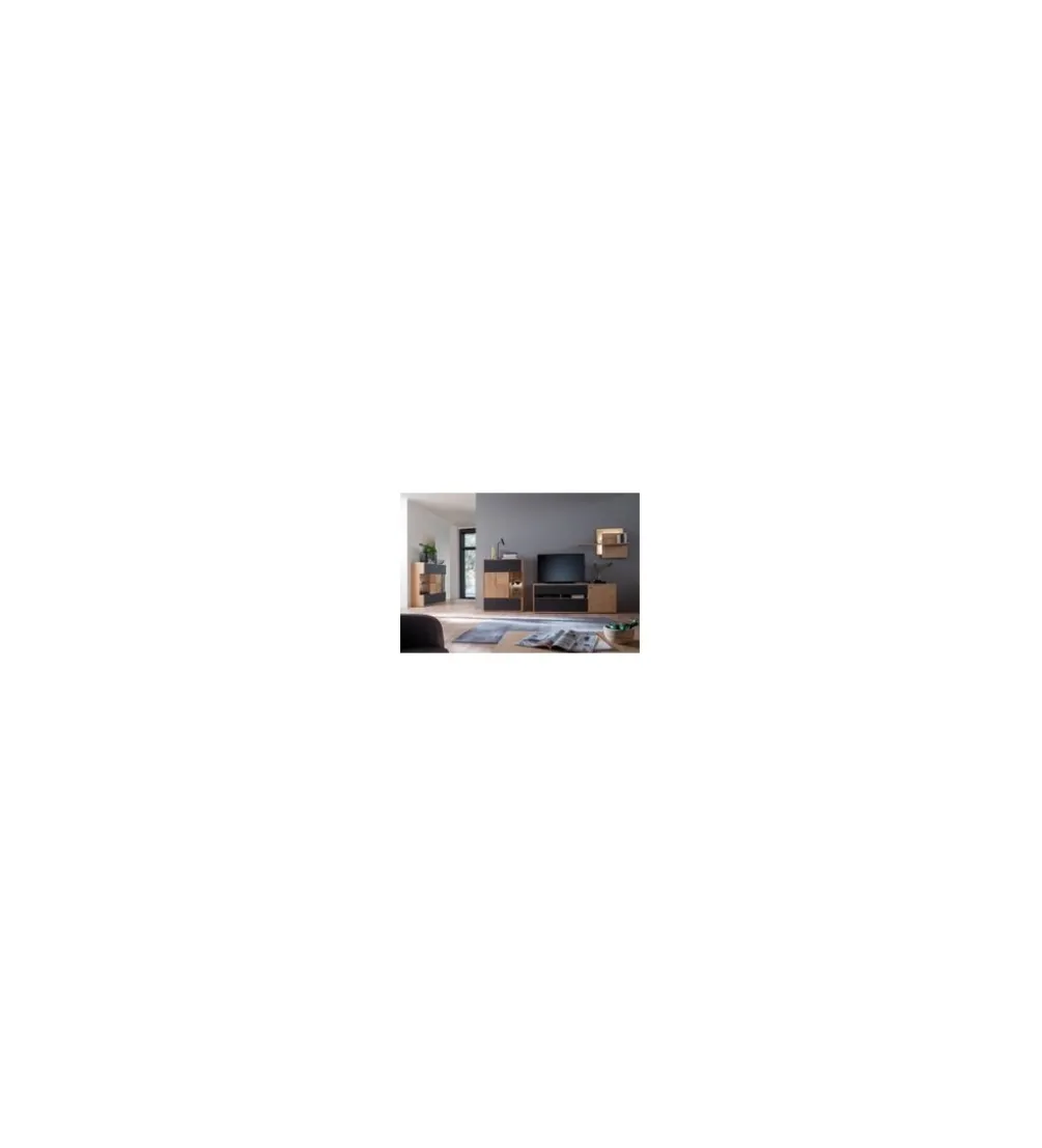 Stolik pod TV VALENCIA 184 cm antracytowo naturalny