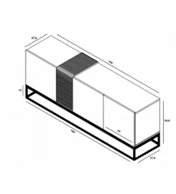 Stolik pod TV VANTA 160 cm antracytowy matowy