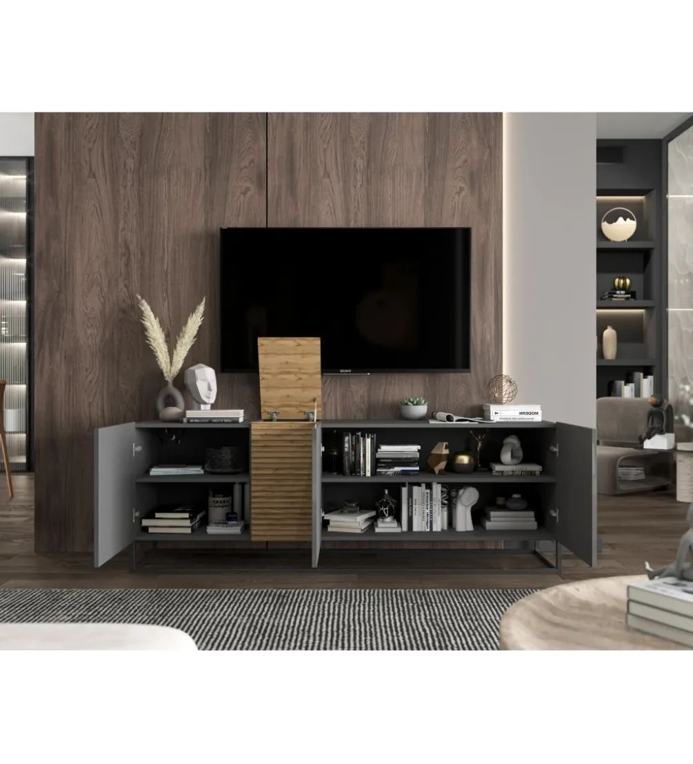 Stolik pod TV VANTA 160 cm antracytowy