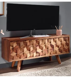 Stolik pod TV VENLO 92 cm drewno sheesham