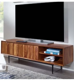 Stolik pod TV VERRES 123 cm drewno sheesham