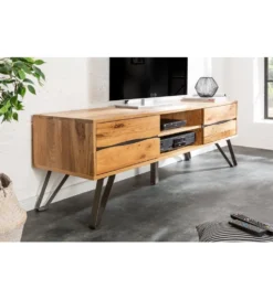 Stolik pod TV VIVENTE Living Edge 160 cm drewno dąb dziki