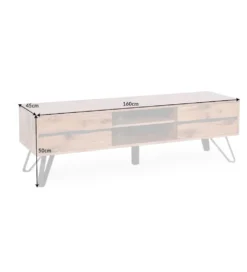 Stolik pod TV VIVENTE Living Edge 160 cm drewno dąb dziki