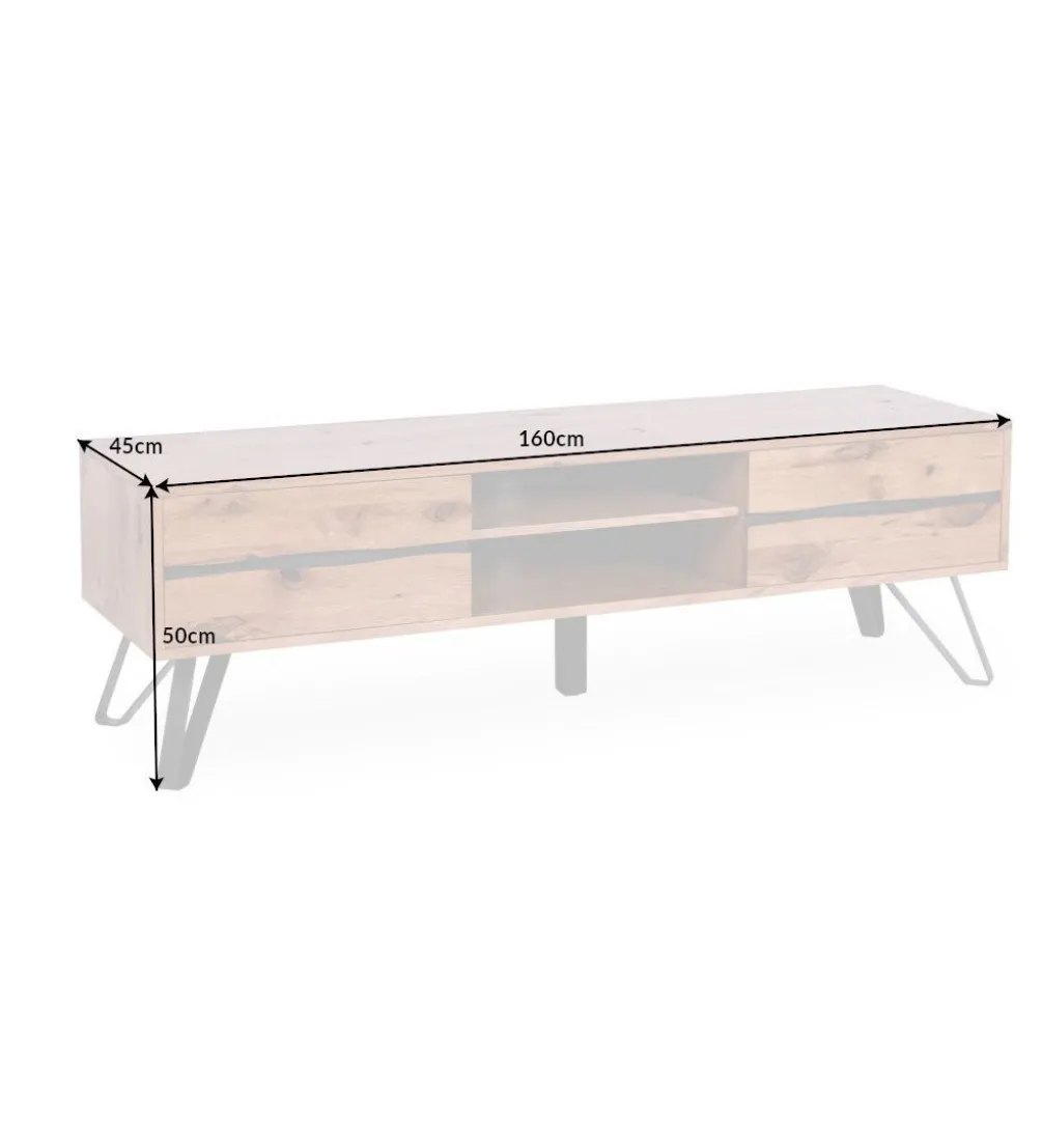 Stolik pod TV VIVENTE Living Edge 160 cm drewno dąb dziki