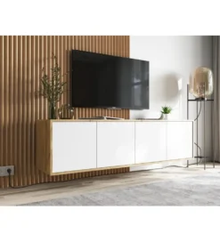Stolik pod Tv wiszący Apollo B 150 cm biały