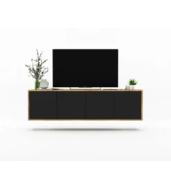 Stolik pod Tv wiszący Apollo B 150 cm czarny