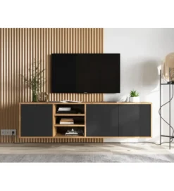 Stolik Pod Tv wiszący Apollo 150 Cm Czarny