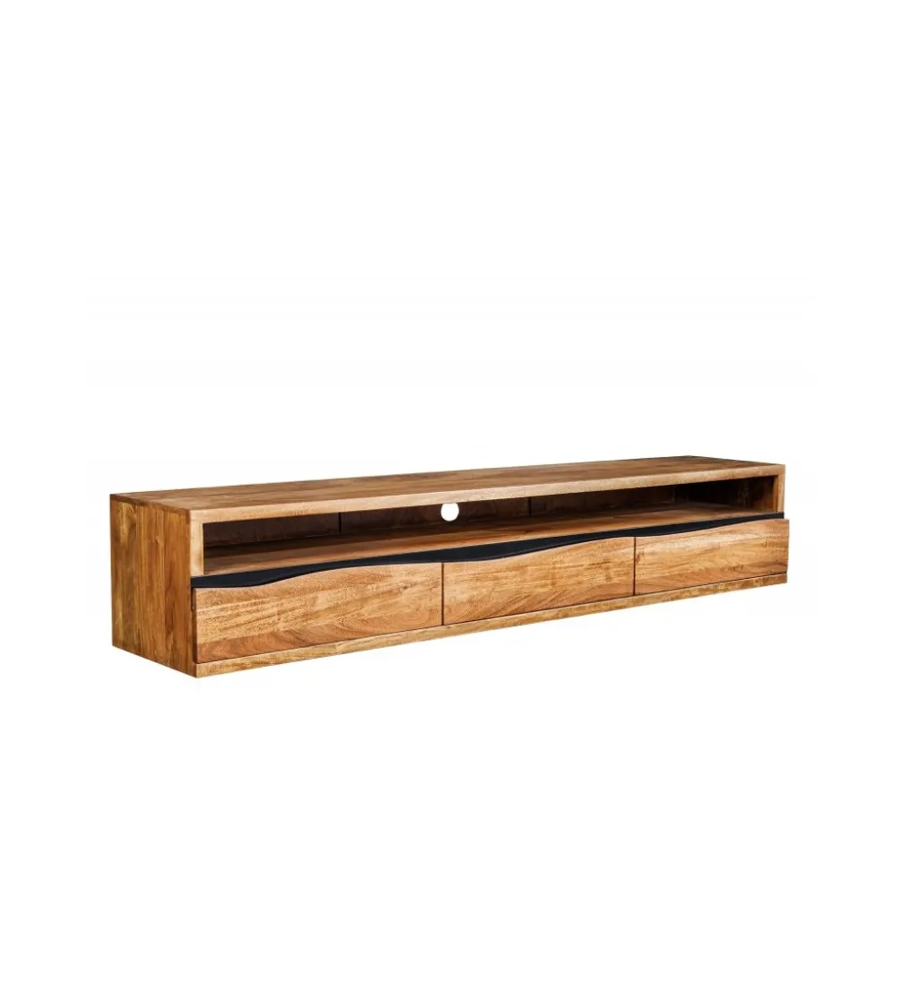 Stolik pod TV wiszący ARKTYKA Mammut 160 cm drewno akacja honey OUTLET