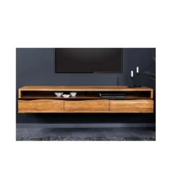 Stolik pod TV wiszący ARKTYKA Mammut 160 cm drewno akacja honey