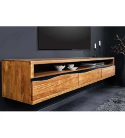 Stolik pod TV wiszący ARKTYKA Mammut 160 cm drewno akacja honey