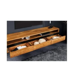 Stolik pod TV wiszący ARKTYKA Mammut 160 cm drewno akacja honey