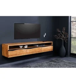 Stolik pod TV wiszący ARKTYKA Mammut 160 cm drewno akacja honey