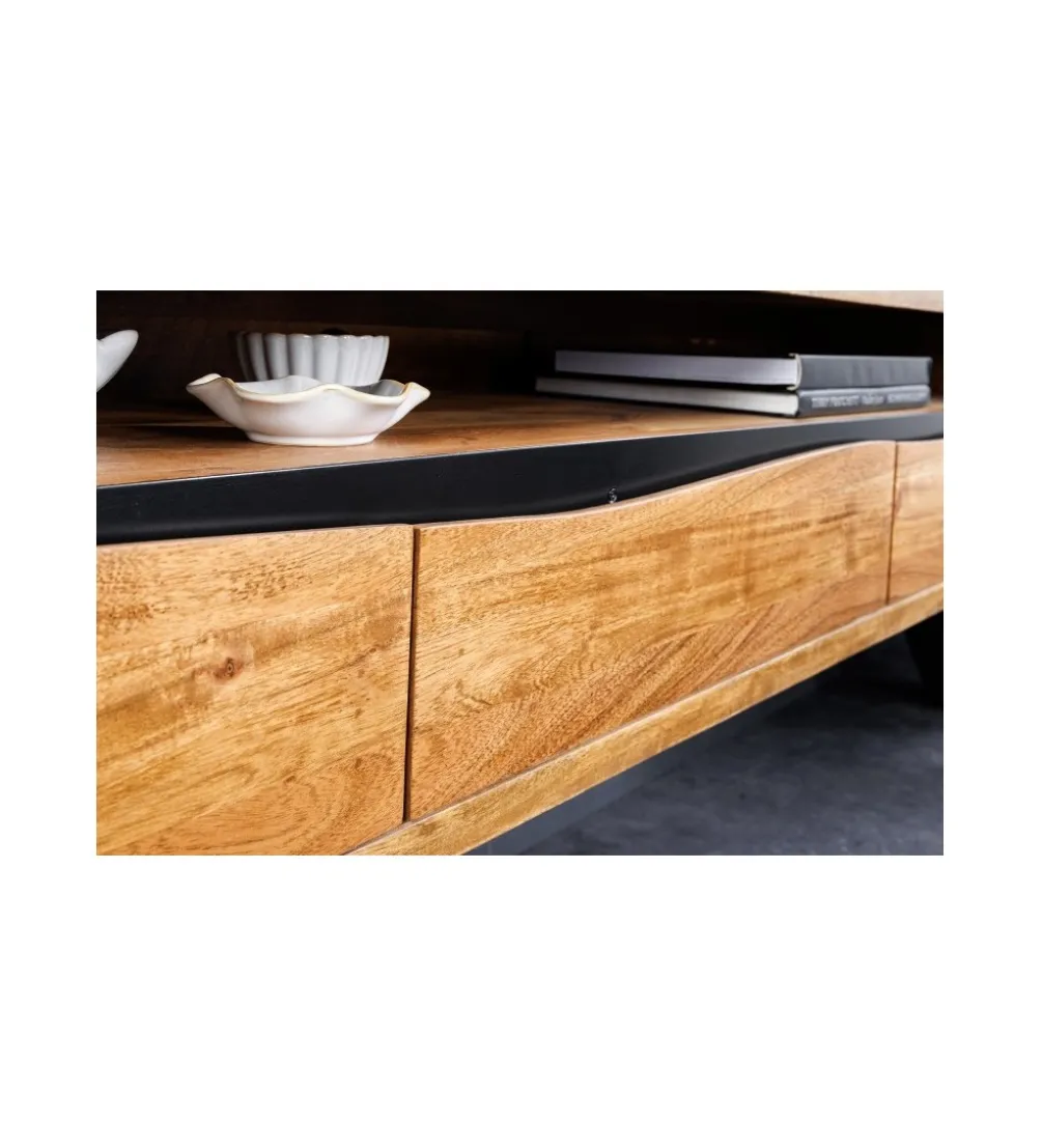 Stolik pod TV wiszący ARKTYKA Mammut 160 cm drewno akacja honey
