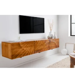 Stolik pod Tv wiszący DAVIDE Scorpion 160 cm drewno mango brąz