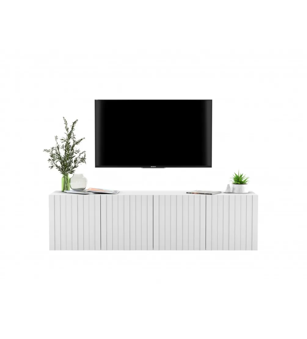 Stolik pod TV wiszący ELPIS 150 cm biały