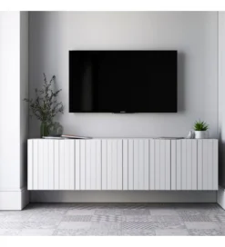 Stolik pod TV wiszący ELPIS 150 cm biały