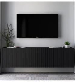 Stolik pod TV wiszący ELPIS 150 cm czarny