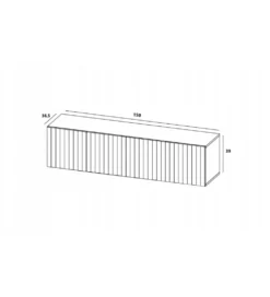 Stolik pod TV wiszący ELPIS 150 cm czarny