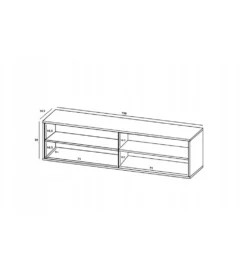 Stolik pod TV wiszący ELPIS 150 cm czarny