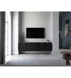 Stolik pod TV wiszący ELPIS 150 cm czarny