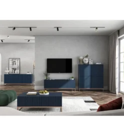 Stolik pod TV wiszący ELPIS 150 cm granatowy