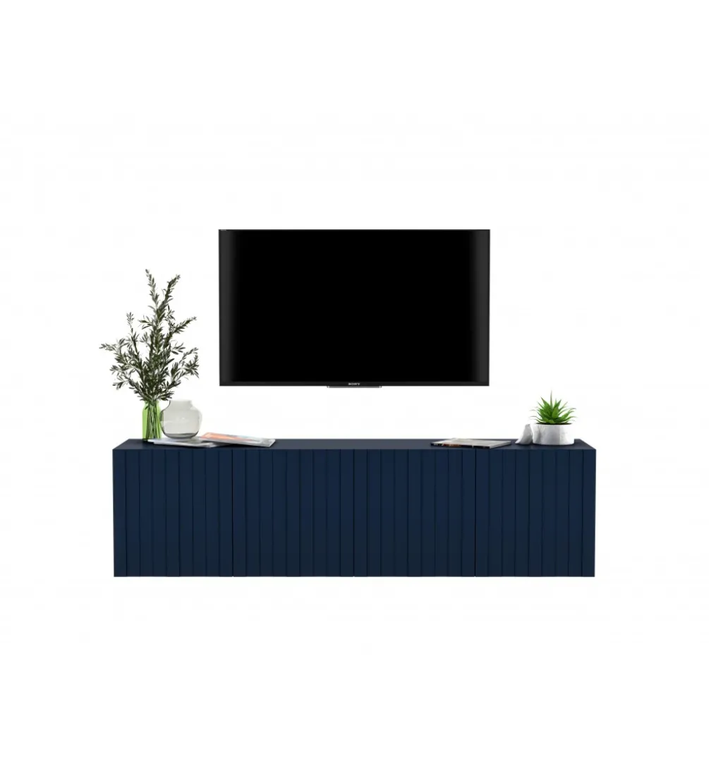 Stolik pod TV wiszący ELPIS 150 cm granatowy