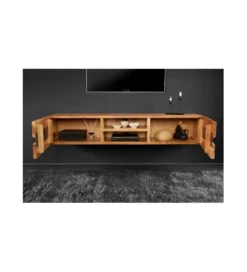Stolik pod Tv wiszący EUFRAT Amazonas 160 cm drewno akacja