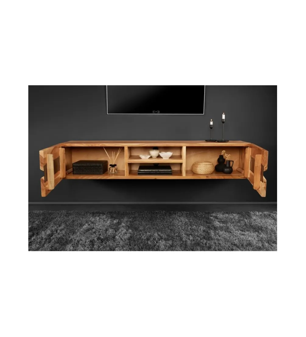 Stolik pod Tv wiszący EUFRAT Amazonas 160 cm drewno akacja