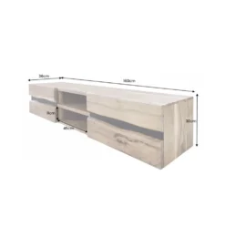 Stolik pod Tv wiszący EUFRAT Amazonas 160 cm drewno akacja