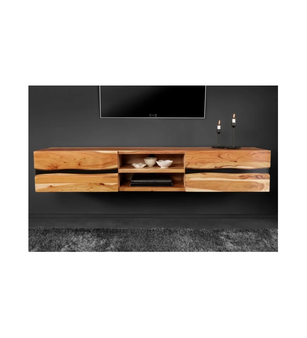 Stolik pod Tv wiszący EUFRAT Amazonas 160 cm drewno akacja