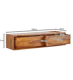Stolik pod Tv wiszący INDIOS 108 cm drewno sheesham